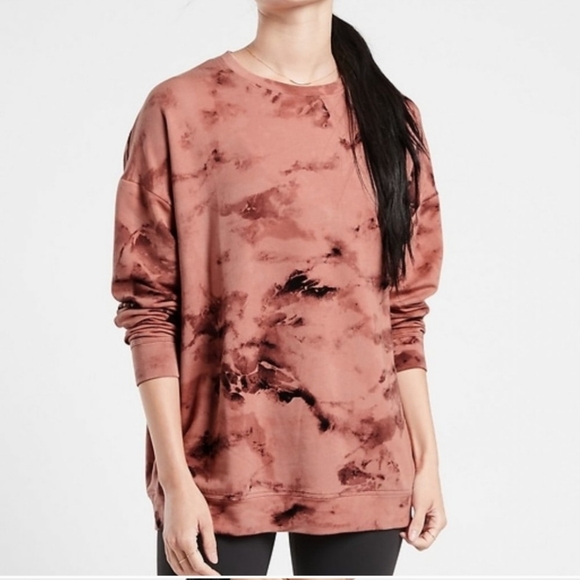 Athleta Palermo Pink Balance Tie Dye Pullover Sweatshirt Size Medium - Picture 1 of 11